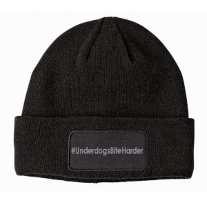 Custom Black Underdog Bite Harder Beanie