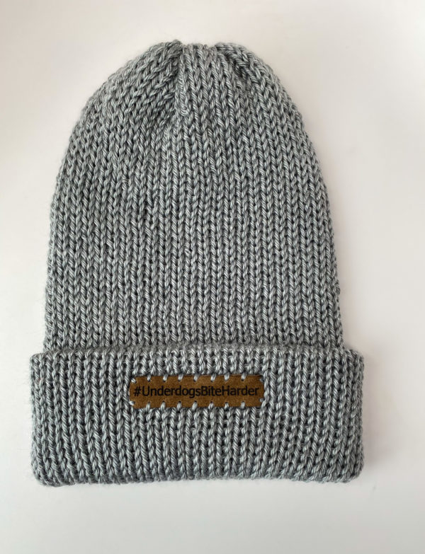 Grey Plum Beanie Hat